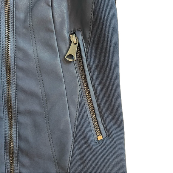 Marc New York Andrew Marc faux leather navy blue collared zip jacket NEW Size S - Picture 9 of 16